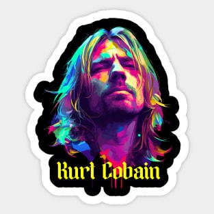 Kurt Cobain WPAP Vintage Merch Sticker